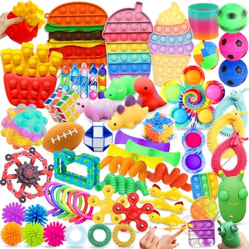 Paochocky 59 Piezas Fidget Toys, Fidget Toys Set Juguetes Antiestres con Galaxy Cube, Antiestres Juguetes para Aliviar la Ansiedad, Regalo Anti-ansiedad para Adultos y Personas con Autismo y TDAH