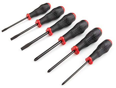 TEKTON High-Torque Black Oxide Blade Screwdriver Set, 6-Piece (#1-#3, 3/16-5/16 in.) | DRV41213 | Made in USA