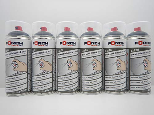 FORCH 4 in 1 SCHWARZMATT SCHWARZ MATT DICKSCHICHTLACK Lack Spray SPRAYDOSE 400ML (6)