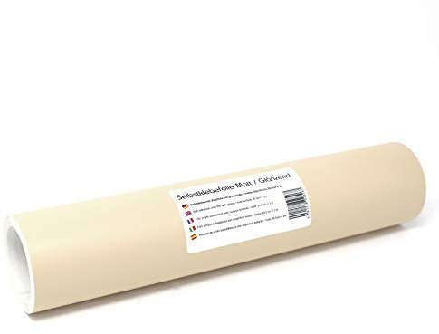 Finest Folia 3m x 31cm Plotterfolie 105 Farben Matt/Glänzend Selbstklebend Bastelfolie zum Plotten Möbelfolie (816 Dunkelbeige, Matt)