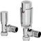 Duratherm® Thermostatic Radiator Valve Pack, 15mm Lockshield TRV & Thermostat, Polished Chrome Valves for Radiators, Angled