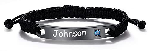 NEHZUS Amistad Brazalete Pulsera Pulseras de cuerda trenzada Personalizar a mano Grabar nombres Personajes