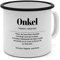 Emaille-Tasse mit Definition Onkel - Tasse mit Spruch, Wörterbuchtasse, Geschenktasse, witzig, Kaffeebecher, Becher, Tasse, Becher - Farbe Weiß/Schwarz
