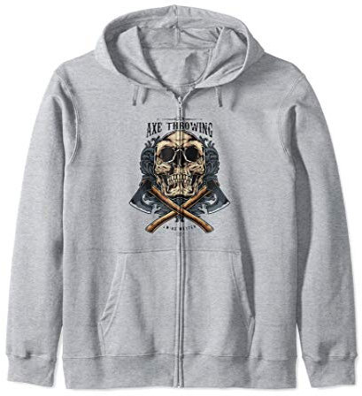 Divertente Regalo Ascia da lancio Swing Master Skull Throw Felpa con Cappuccio
