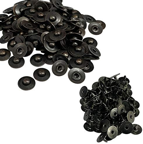 Trimming Shop Denim-Nieten, Jeans, dekorative Messinghut-Nieten, Ersatzreparatur für Mode-Accessoires, Kleidung, Lederwaren-Dekorationen, 7 mm, dunkelbraun, 50 Stück