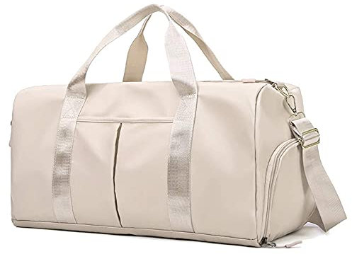 Konelia Reise-Duffle Bag Sport Gym Weekender Tasche mit trockener Nassaufbewahrungstasche & Schuhfach Leichte Tragetasche Handtasche Yoga Tasche für Männer und Frauen, Weiß, 20, Vintage-Stil