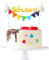Schulkind Tortendeko Bunt Schulanfang Kuchen Dekoration Schulkind Cake Topper Mädchen und Junge
