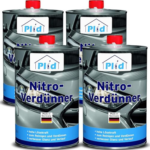 Plid Diluant universel Nitro- 4 l, Incolore / Diluant peinture, Nettoyant, Dégraissant