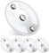 Obeaming 4 x 12V LED Deckenleuchte Wohnmobil Flach Dimmbar Panel Rund Leuchte 75mm 235LM mit Touch Schalter Aufbauleuchte, für Camper Boot Wohnwagen Yacht Auto, Zwei Farbe(3000K/Blau)