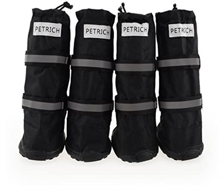 Mayoaoa Outdoor-Hundestiefel wasserdichte verstellbare Winter-Hundeschuhe rutschfest für Regen Schnee Reflektierender Pfotenschutz zum Wandern Outdoor-Hundestiefel Booties für große Hunde