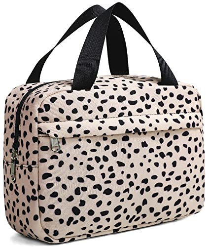 Make-up-Tasche für Damen, Kosmetiktasche, groß, Make-Up-Organizer, Reise-Kulturbeutel, wasserdicht, Reißverschluss, Tragetasche für Mädchen, Leopard, Wasserdichte Make-up-Tasche