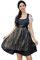 Clearlove Dirndl Damen midi 3tlg.Trachtenkleid für Oktoberfest,Karneval,DREI Teilig: Kleid, Bluse, Schürze（Verpackung MEHRWEG）,Schwarz,36