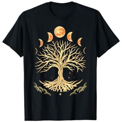 Phase De Lune Arbre De Vie Méditation Yoga Spirituel T-Shirt