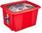 keeeper Feuerwehrmann Sam Aufbewahrungsbox mit Deckel, Dreh- und stapelbar, Für Kinder, 30 l, Karolina, Cherry Red