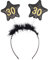 Decoraparty Haarreif mit Zahl 30 Jahre für Damen, zum Geburtstag, Jahrestag, Party, Krone, Stirnband mit Antennen in Sternform, Unisex, Schwarz/Gold