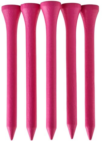 TH Golf Bambus-Golf-Tees, 70 mm, 50 und 100 Stück, mehrere Farboptionen, umweltfreundlich, nachhaltig, langlebig, Bambus-Golf-Tees (100, Neonrosa)