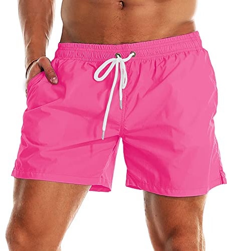 YnimioAOX Short de bain pour homme à séchage rapide, rose rouge, 40