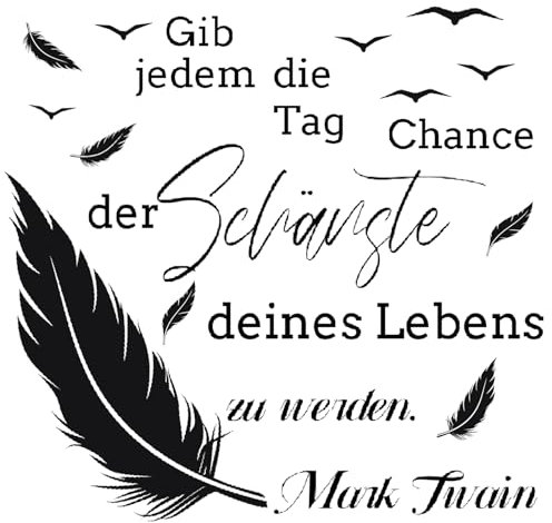 TOARTI Wandtattoo Zitat Gib Jedem Tag die Chance Flur Diele Wohnzimmer Selbstklebend Aufkleber Wandaufkleber Spruch Wandsticker,104x64cm
