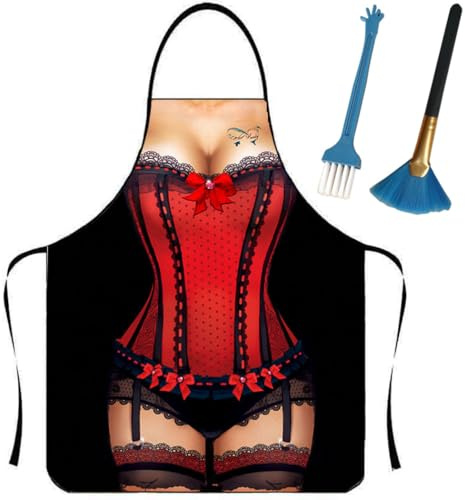 Anzhee Motiv Schürze,Lustige Küchenschürze, sexy Männerschürzen Damenschürze, grillmeister schürze,grillschürze für männer Damen