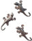 Alfie Francis Set 3 Gecko Wall Art Garden Fence Decorations Outdoor/Indoor Rustic Vintage Style Home Lizard Ornaments