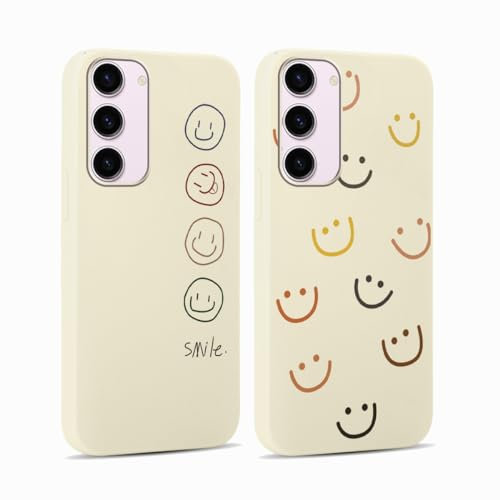 Yoedge 2 Stück Handyhülle für Samsung Galaxy S23 5G Hülle, Smiley Gesicht Niedliches Gemaltes Design Mädchen Aesthetic Handyhülle Weich Schlanke Silikon TPU Stoßfest Schutzhülle für Samsung S23 6,1