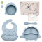 Lucky Koala® Silikon Baby Geschirrset mit Saugnapf I Baby Teller, Schüssel, Design Lätzchen, Esslernlöffel, Löffel, Beißring I Lebensmittelqualität I Baby Erstausstattung Geschenk I BPA-frei