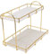 Otufan Badezimmer-Aufbewahrungsregal, Goldfarbenes Weißes Eisen, Doppelstöckig, rutschfest, Mit Platte, Make-up-Regal, Theken-Organizer Für Zuhause(Large)