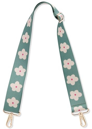 Expatrié Taschengurt zum Wechseln - Jeanne Blumen Beige - Verstellbarer Schultergurt für Taschen Umhängetasche Bauchtasche - Flexibler Handtaschen Gurt mit Karabiner