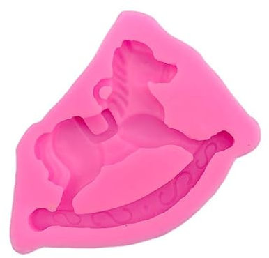 Stampo Per Fondente 2 Pezzi Di Cavallo A Dondolo, Stampo In Silicone, Stampo Per Mousse, Torta, Strumenti Per La Cottura Del Cioccolato, Ornamenti Decorativi, Stampo In Argilla Leggera