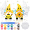 2 Sets Ready to Paint Your Own Bee Gnome Statues DIY Ceramics Bee Gnomes Set Sunflower Garden Paintable Figurines Unpainted DIY Arts and Crafts for Classroom Craft Project Activity