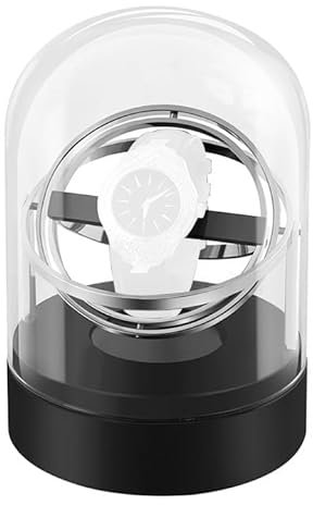 IGTOPS Automatik-Uhrenbeweger, Watch Winder,Uhrendreher,Drehen Mute Uhrenbeweger Display-Boxen,4 Rotation,Netzteilbetrieben für Automatikuhren,Uhren Aufbewahrungsboxen (Silber)