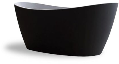SPALINA Baignoire îlot Ovale NEROON 2.0 Noire L. 170 x l. 80 cm, by