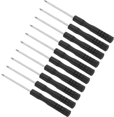 CoCud Mini Tournevis Torx, Taille T2, Longueur de 80mm, Petits Tournevis à 6 Points en Acier au Carbone avec Poignée Antidérapante - (pour Lunettes, Montre), 10 Pièces
