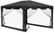 Outsunny Pavillon 4x3m Sechseckig Wasserabweisend Stabil Winterfest Pavillon mit Moskitonetz 4 Seitenteilen Partyzelt Gartenzelt Gartenpavillon Festzelt für Camping Garten, Dunkelgrau