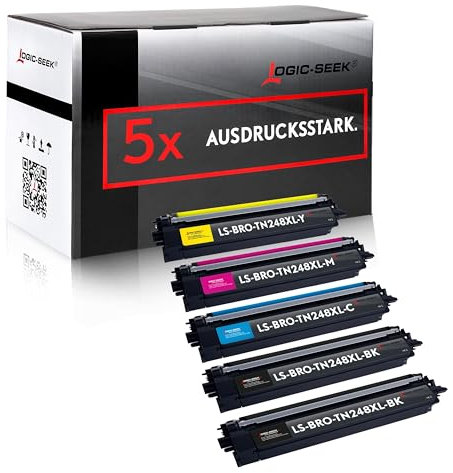 Logic-Seek TN248XLCMYK kompatibel für Brother TN248XL-VAL passend für DCP-L3560CDW MFC-L3760CDW HL-L3240CDW HL-L3220CW MFC-L3740CDW DCP-L3520CDWE (2*Black,je 1*Cyan,Magenta,Yellow)