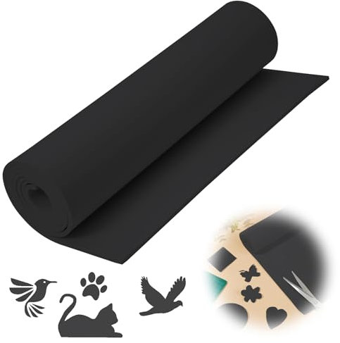 Bocguy Rouleau de mousse EVA de 5 mm, 35 x 160 cm pour cosplay, artisanat, costume, projet de bricolage (noir, 5 mm)