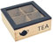 Boîte à tisanes en bois, boîte à thé carrée de 4, porte The Sachets Noir 18 x 18 x 7 cm