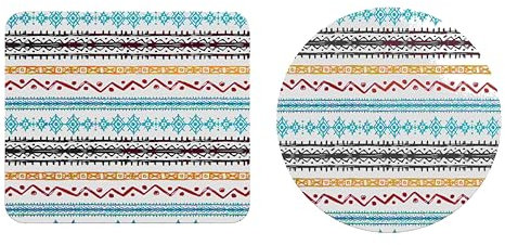 EHOMERY One Piece Mauspad XXL Mousepad Mac Böhmen Mauspad Muster Mousepad XXL Für Die Schreibtischdekoration - 2 Pack [20x24 cm and Dia 20 cm]