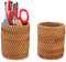 2 Pack Rattan Pencil Holder - Handmade Wicker Pen Cup & Makeup Brushes Holder - Woven Vine Desk Organizer Pen Container Box for Office & Home Desktop, Kitchen Utensils, Cutlery - Cylinder Shape