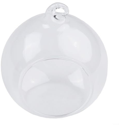 Uwithdanceme Boule en verre à suspendre pour plantes et terrarium - Bouteille écologique transparente avec trou de suspension (8 cm)