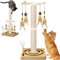Katzenkratzbaum, Sisal, Interaktives Möbelspielzeug für Indoor-Katzen Erwachsene, 2 Befestigungsmethoden Kratzbaum Turm mit Aufhängung und Kugelbahn, Aktivitätszentrum für Kätzchen, 63,5 cm