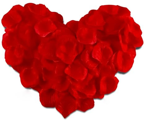 2000 Pezzi Petali di Rosa, Rosa Finti Rosso Artificiali Fiori Artificiale di Seta Petalos Decorazione Per Matrimonio san Valentine e Fidanzamento Proposta Anniversario Compleanno Atmosfera Romantica