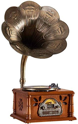 XAoSCd Reproductor De Vinilos Vintage, Tocadiscos Retro, Tocadiscos De Vinilo Antiguo De Gran Tamaño, Altavoces Inalámbricos con Bluetooth, Reproducción De CD, Radio FM, Reproducc,