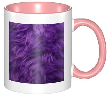 Violett, zweifarbige Keramiktasse, 325 ml, Kaffee- und Teetrinkbecher mit 3D-Muster, lustige Tassen für süße Geschenke