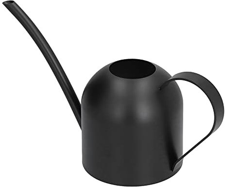 Regadera de Acero Inoxidable Negro Vintage de 500 Ml con Pico Largo - Botella Rociadora de Metal Retro para Jardinería Interior y Exterior, Regadera Pequeña para Plantas