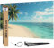Major and More Bannière brise-vue en PVC - Grande bâche avec motif - Bannière à motif opaque pour terrasse, clôture, clôture de jardin, panneau de clôture, poster de jardin, 340 x 173 cm, plage