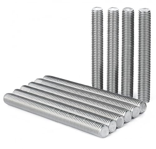 Drenky 10 Stück Gewindestifte M8x80mm Edelstahl A2 V2A Gewindestangen DIN976 Hochfeste Gewindestäbe Metrisch vollständiges Gewinde für Industrie-Schraubverbindungen