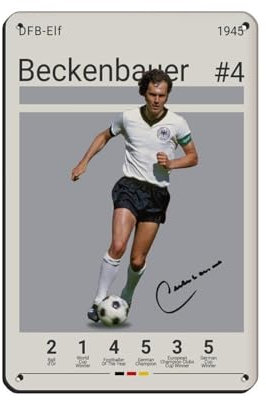 Franz Beckenbauer Retro-Poster, Metall-Blechschild, schicke Kunst, Retro, Eisenmalerei, Bar, Menschen, Höhle, Café, Familie, Garage, Poster, Wanddekoration, 20 x 30 cm