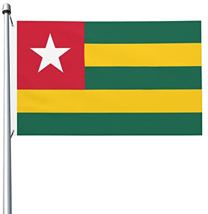 Doppelseitige Flagge von Togo, 90 x 150 cm, für den Außenbereich, dekorative Flaggen, Heimparty, lustige Flaggen, 90 x 150 cm