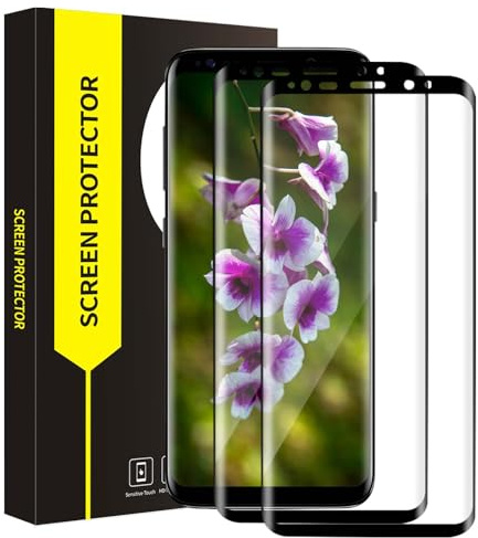 Cable Leader 2 Pack Verre Trempé pour Samsung Galaxy S8 Plus Vitre Protection, Tactile sensible, Couverture Complète 3D, Dureté 9H Anti Rayures, Bubble Free, HD Claire Protection Écran pour S8 Plus